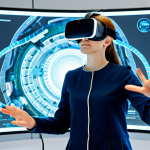 **Prompt for Immersive VR/AR Learning:**
    A focused young adult student, wearing a sleek virtual reality headset and modest clothing, interacts with a luminous 3D holographic projection of a complex mechanical engine in a clean, modern virtual laboratory setting. The student's hands are precisely positioned, appearing to manipulate components within the virtual space, showcasing a seamless immersive learning experience. The scene emphasizes innovation and engagement. perfect anatomy, correct proportions, natural pose, well-formed hands, proper finger count, natural body proportions, fully clothed, modest clothing, appropriate attire, professional dress, safe for work, appropriate content, professional photography, high quality.